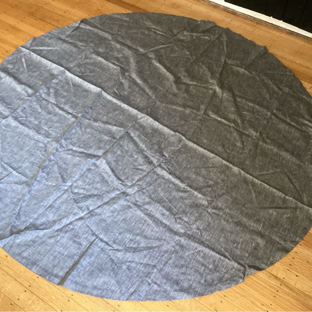 Gray Round Linen Tablecloth